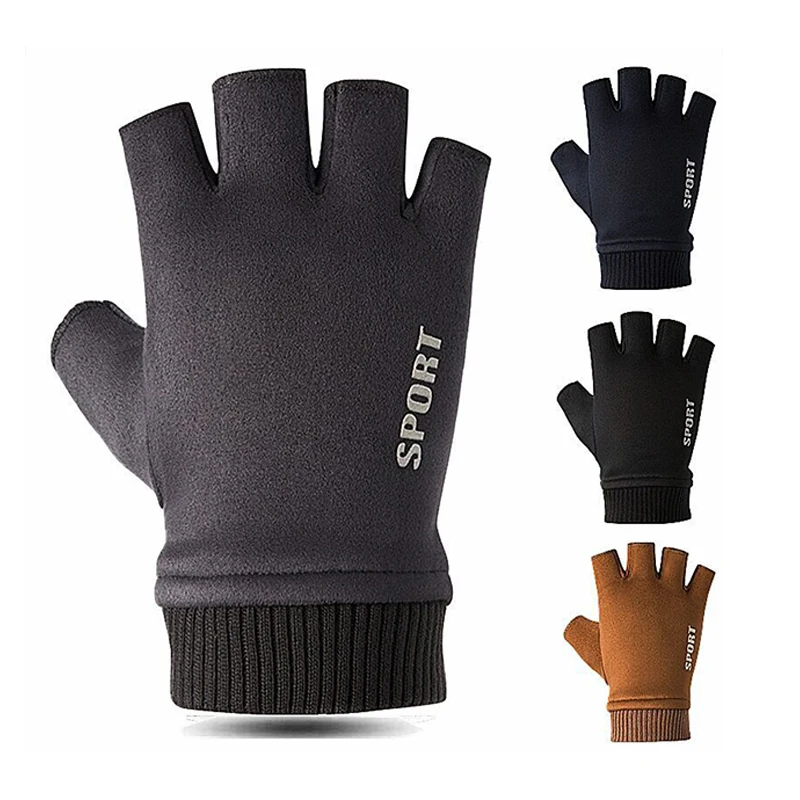 

1Pair Winter Mitten 2 Fingers Exposed Keep Warm Touch Screen Windproof Autumn Winter Touch Screen Het Half-Fingers Adult Warm