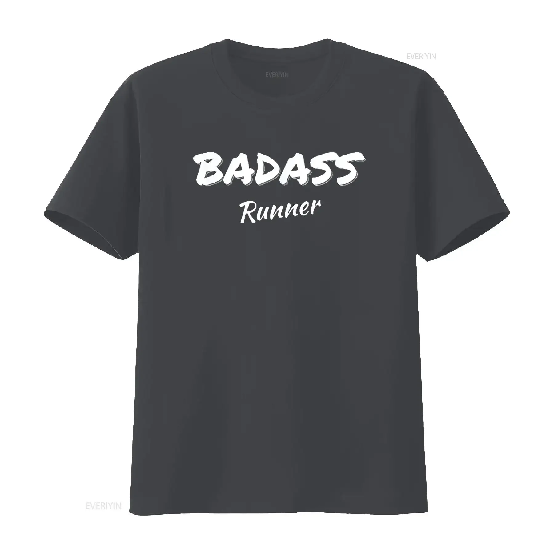 Фото Мужская одежда для бега Badass Runner Футболка черная X Большая винтажная стираная растянутая универсальная дизайнерская одежда с графическим рисунком №4