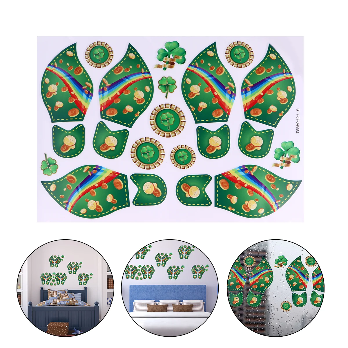 Наклейки на пол со следами наклейки день Святого Патрика противоскользящие