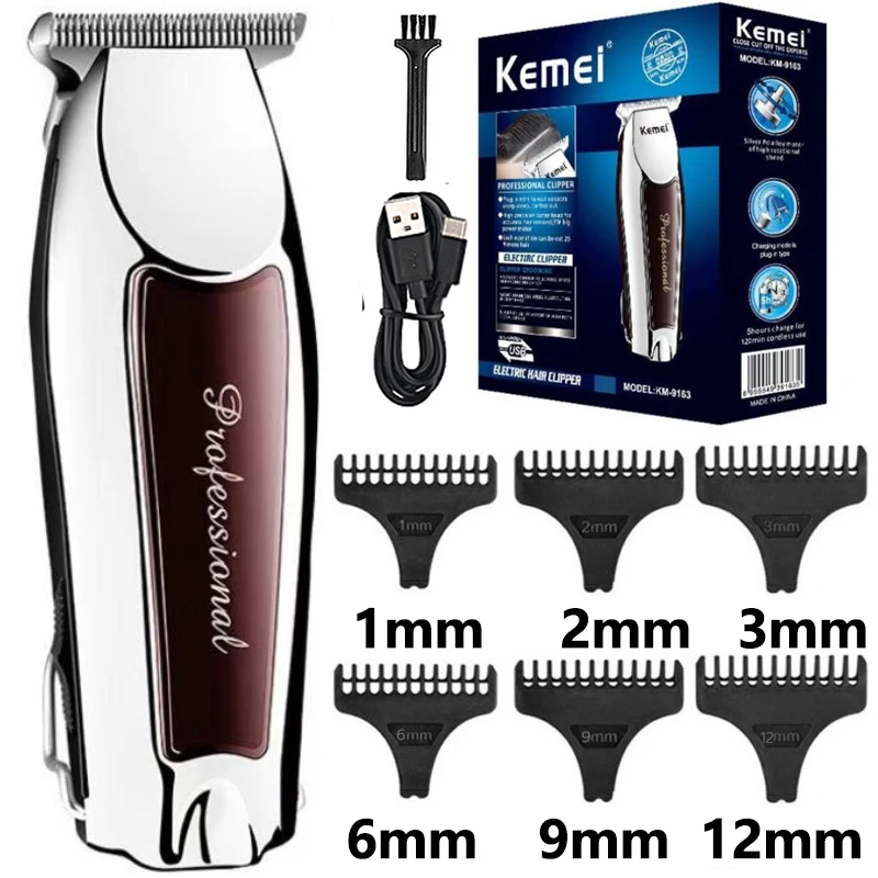 

Kemei Professional Hair Cutting Machine Electric Hair Trimmers Beard Shaver For Men USB Rechargeable Haircut Barber KM-9163