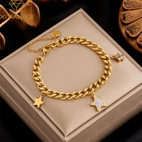 xiyanike 316l stainless steel bracelet star chain for women vintage exquisite trendy design temperament party jewelry %e2%80%8bpulseira