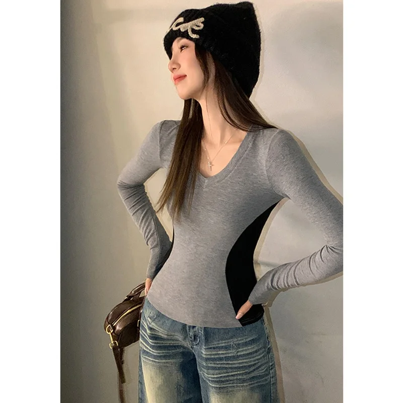 Plus Size Ruyan ~ Привлекательная осенняя женская одежда 2024 новый контрастный цвет