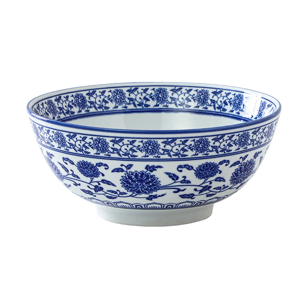 

Bowls Bowl Ceramic Soup Ramen Salad Noodle Pho Deep Pasta Japanese Cereal Serving Porcelain Mixing China Blue Dinner Pottery