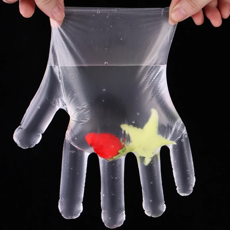 100 шт. прозрачные одноразовые полиэтиленовые перчатки