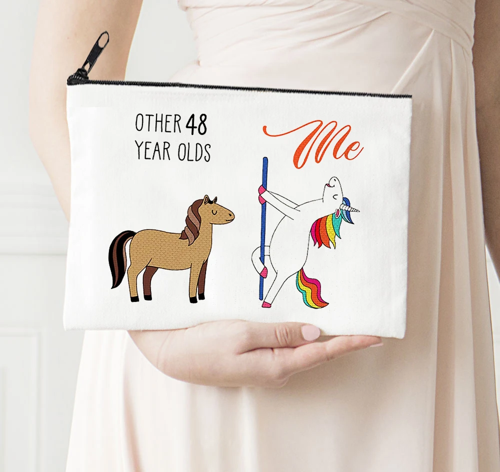 

Дорожная косметичка с принтом лошадей для макияжа, модные холщовые кошельки, персонализированные сумочки на молнии для детей 48 лет