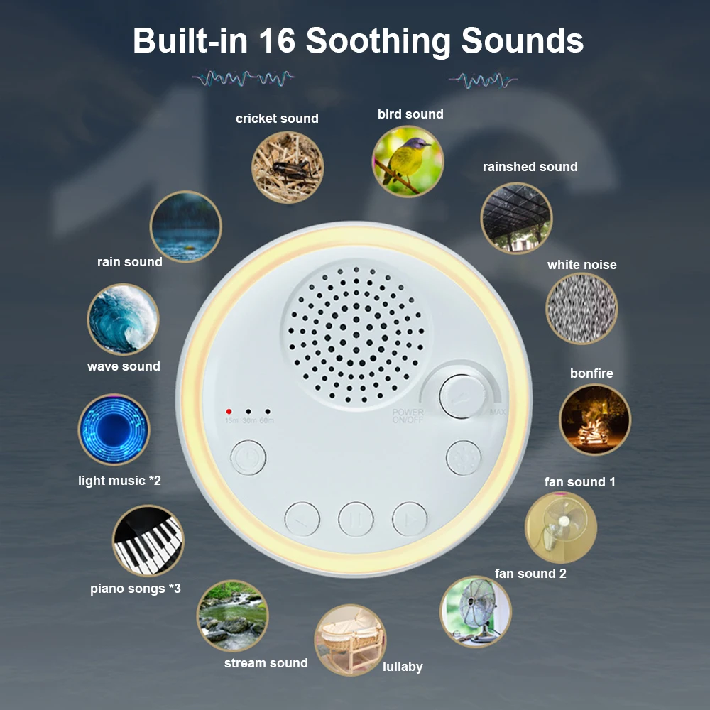 Настольное устройство с шумоподавлением и миниатюрным USB-монитором для сна детей