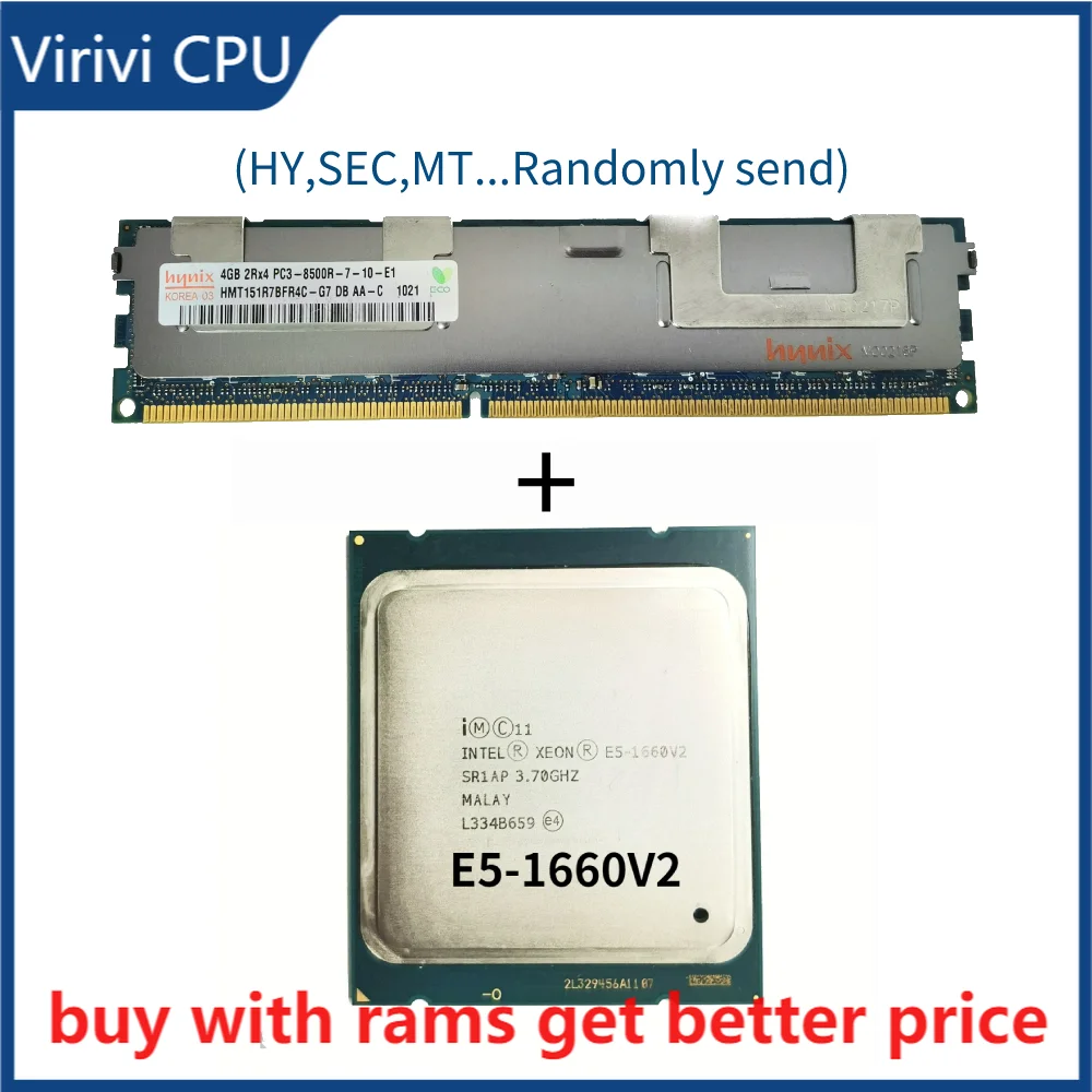 

DDR3 4G Server ram with heatsink 1066Mhz with E5-1660V2 CPU server Processor 6Core 3.7GHz 15M 130W E5-1660V2 SR1AP E5-1660V2
