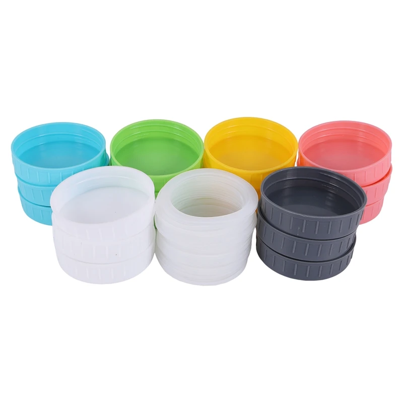 

18 шт., пластиковые крышки для банок, керамики и многого другого с цветными кольцами