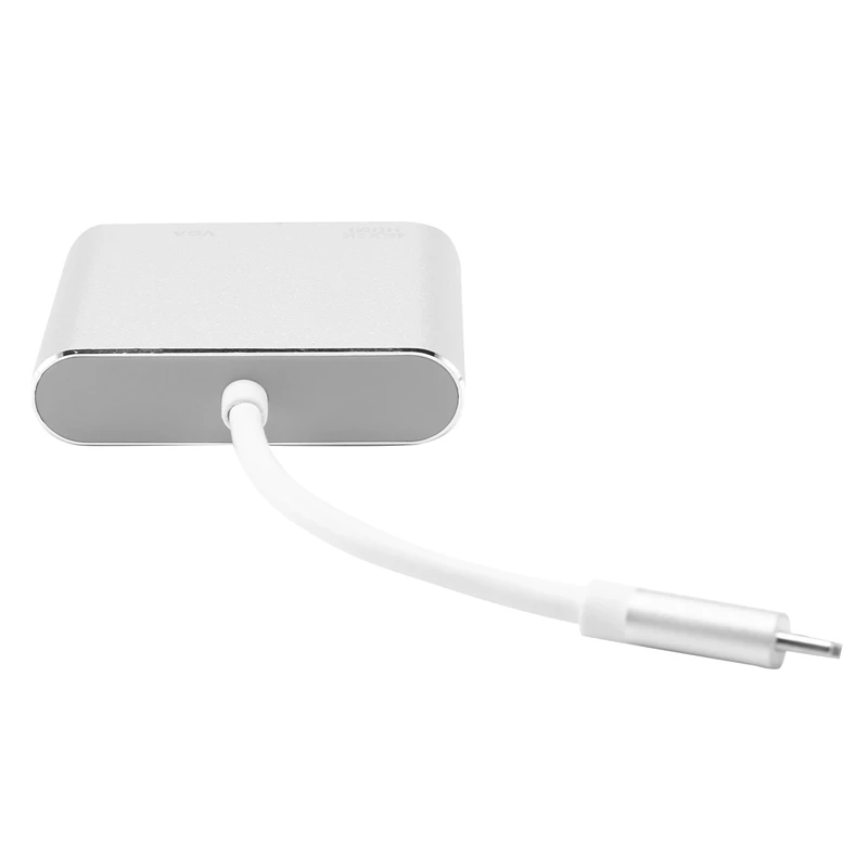 USB C To HDMI + VGA Type (Thunderbolt 3 Compatible) 4K+VGA Adapter Compatible Pro/Chromebook Pixel/Dell X |