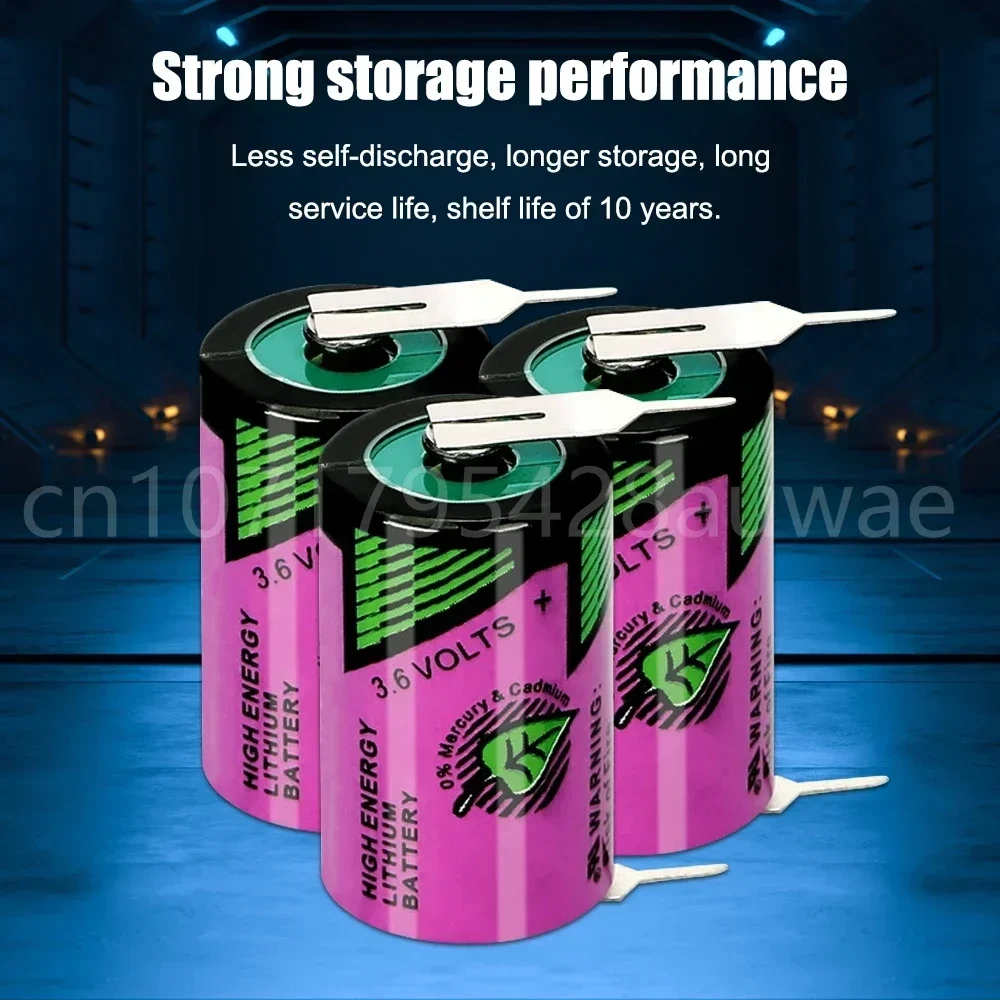 4PCS ER14250 1/2AA TL-5902 3.6V 1200mAh Primary Dry Lithium Battery With Pins For CNC Machine Water Gas Meter Smoke Alarm