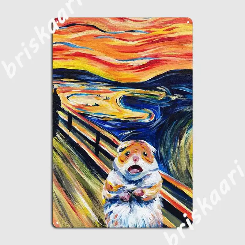 

The Screaming Hamster Metal Plaque Poster Classic Painting Décor Garage Club Wall Mural Tin Sign Posters