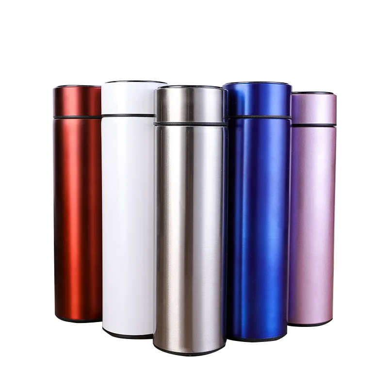 

Tasse à changement de couleur portable 500 ml tasse à café température affichage LED 304 tasse de voyage en acier inoxydable