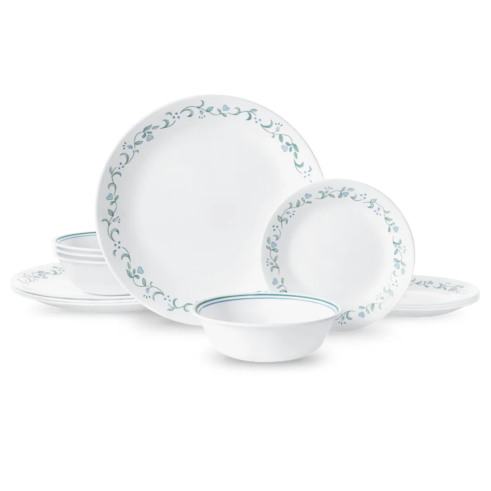 

Corelle®- Country Cottage, White and Green Round 12-Piece Dinnerware Set dish set dinnerware set