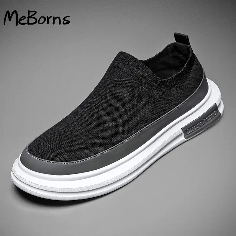 

Men's Canvas Vulcanize Shoes Breathable Slip-On Wear-Resisting Loafers Round Toe Solid Sewing Sneaker Flats