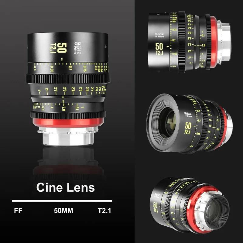 

Meike 50MM T2.1 Photography Camera Lens for BMD6K/Canon(EF) and Alai Camera(PL) Manual Focus 270 Degree Focus Ring Rotation