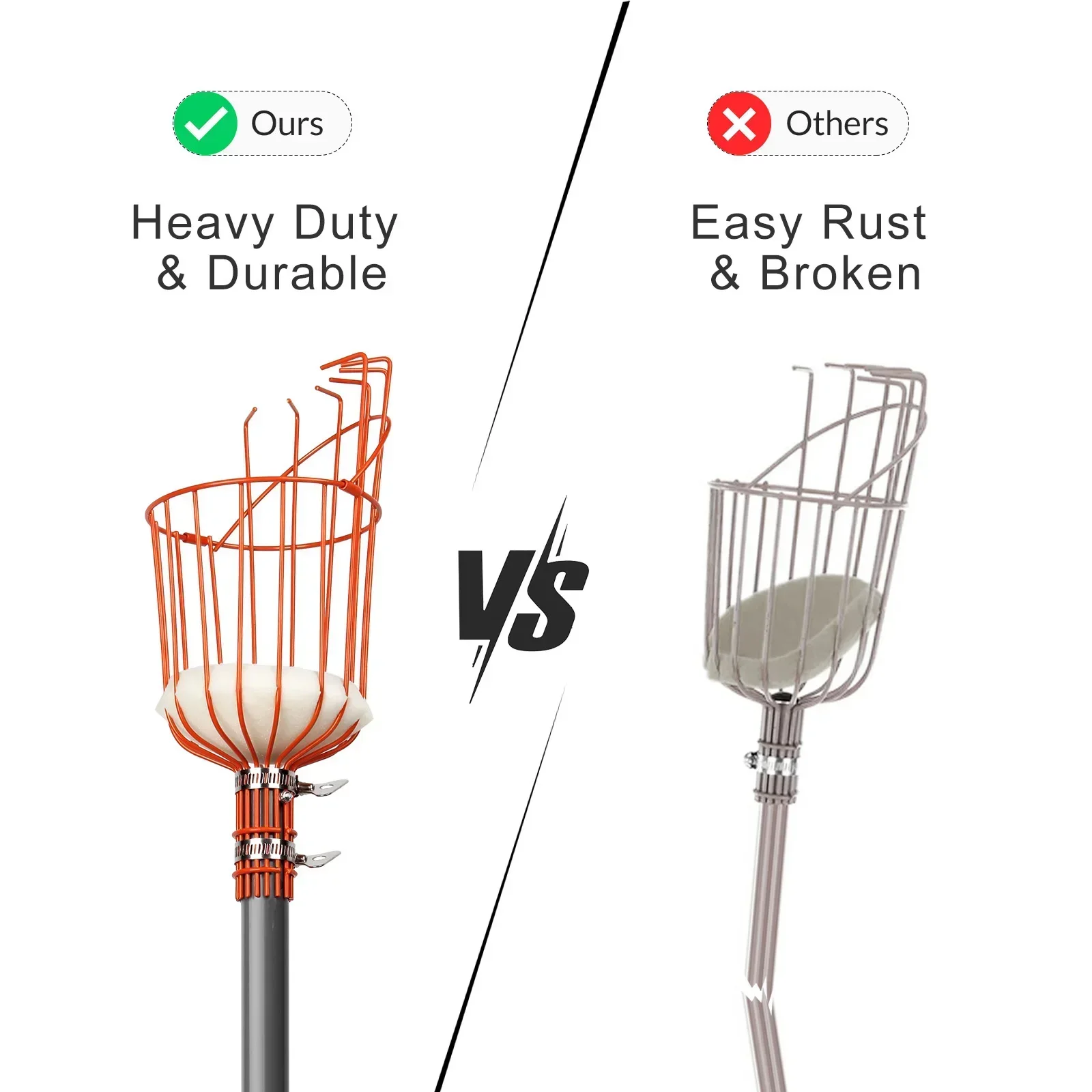 8 футов телескопическая корзина из нержавеющей стали с длинной ручкой ловушка