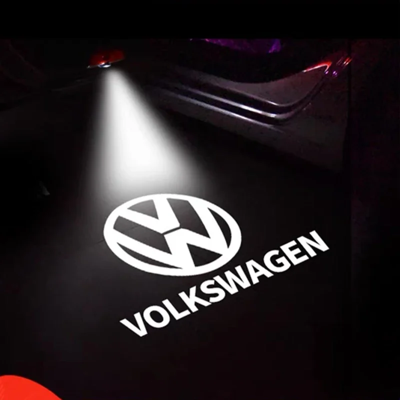 Фото 2 шт. беспроводных лазерных проекторов эмблемы на дверь автомобиля для Volkswagen Passat, Polo, Golf 6, Jetta, внутренние молдинги AKJS-X643 №2