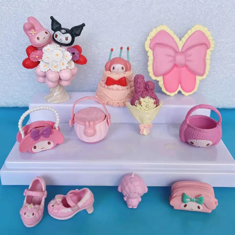 

6 PCs 11 PCs Anime Kuromi Cinnamoroll Melody Twin Stars Christmas Cake Small Decoration Ornaments Toy Toys Wholesale