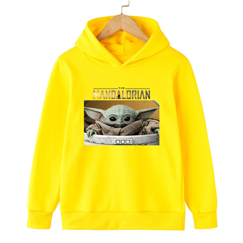 

Женские детские толстовки с капюшоном Yoda, милый Детский свитшот с длинным рукавом и принтом для мальчиков и девочек, Детский Повседневный п...