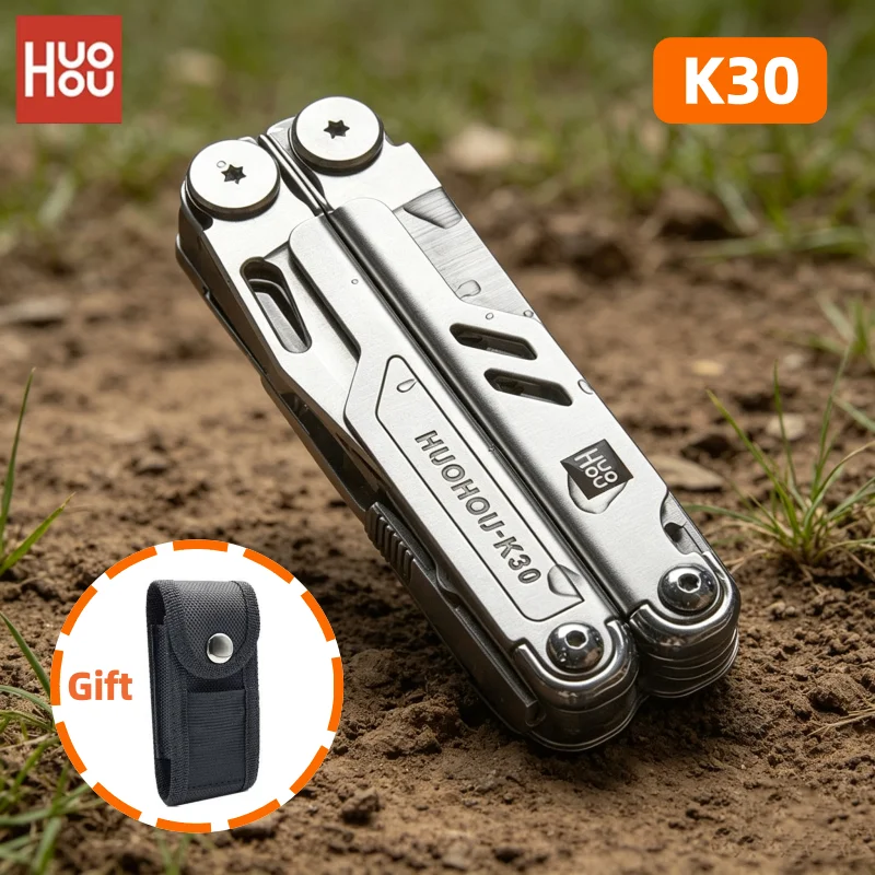Фото HuoHou K30 Pro 18 в 1 Многофункциональный инструмент: складные плоскогубцы, нож, ножницы, пила, портативное оборудование для активного отдыха, подарок. №2