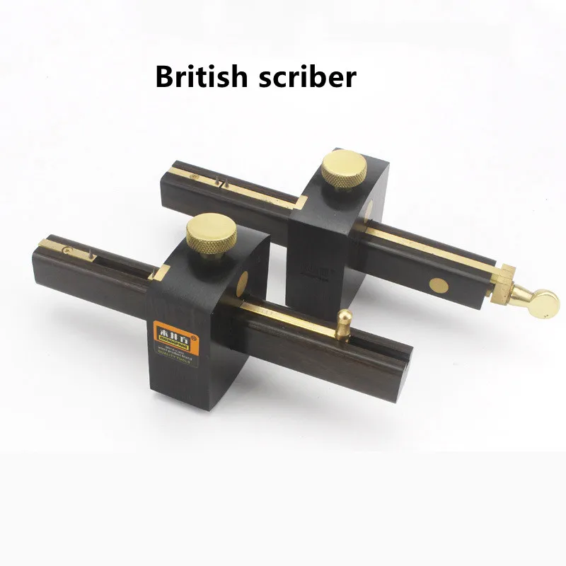 

Ebony Copper Wearproof Carpenter Scribe British Cutting Gauge Woodworking Tool Thread Slasher Screw Cutting Gauge Mark Scraper