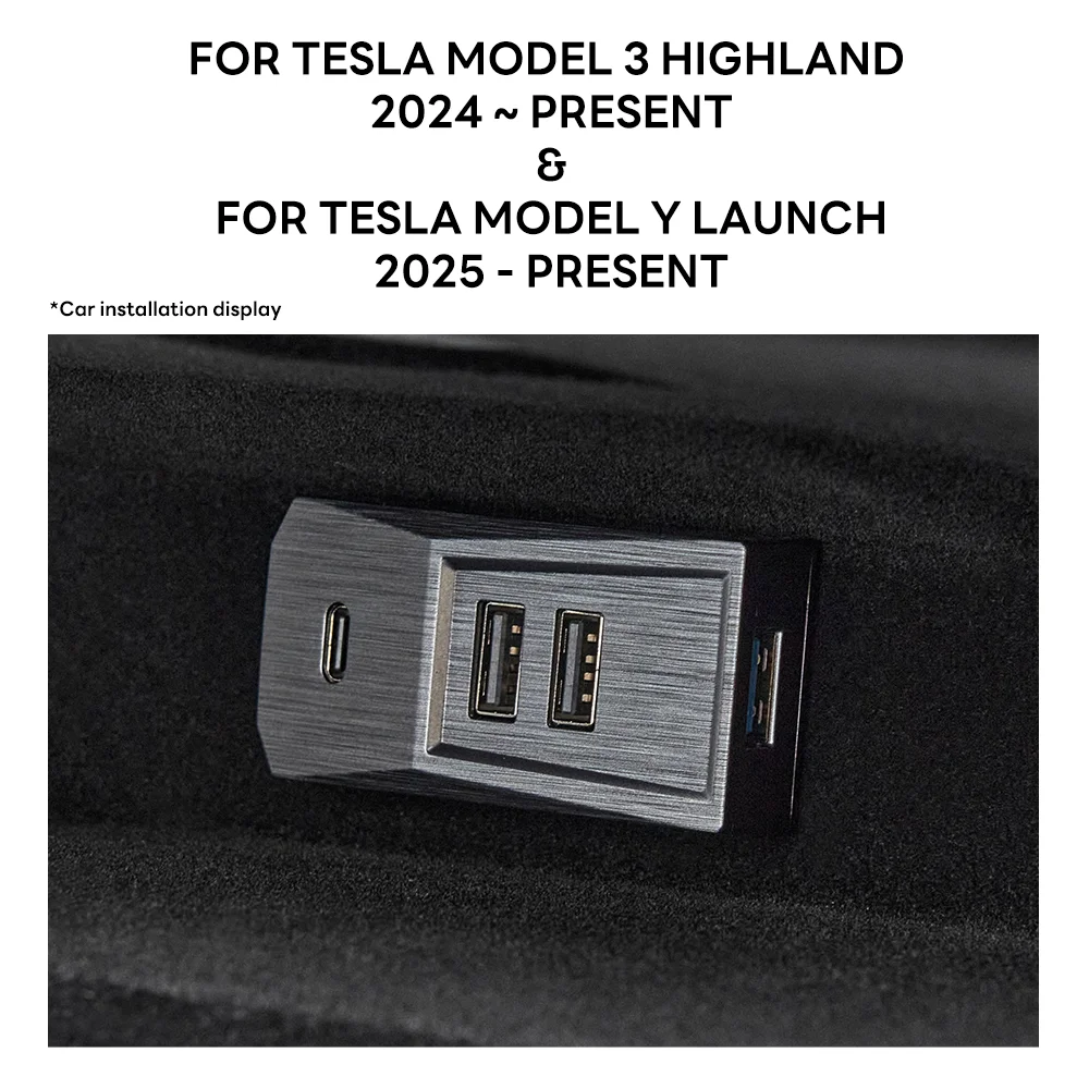 

USB-концентратор Glovebox для Tesla Model Y Juniper 2025, режим запуска 3 Highland 2024, разветвитель Type-C, док-станция, передача данных