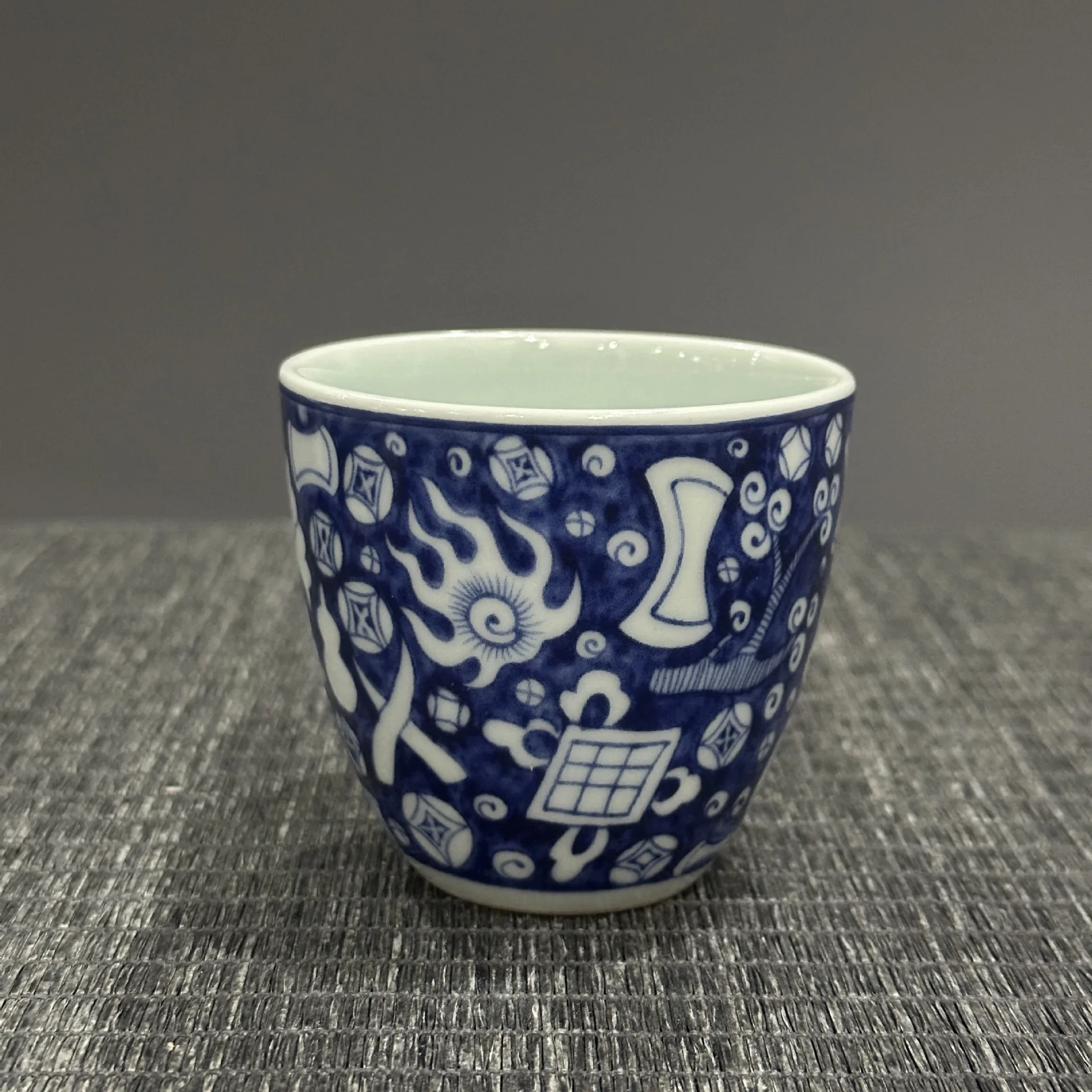 Синий и белый фарфоровый чайный сервиз Цзиндэчжэнь антикварные восемь сокровищ