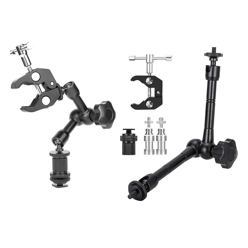 

2 набора, шарнирный фрикционный рычаг Magic Arm, суперзажим, регулируемый стержень, зажим, плоскогубцы-11 дюймов и 7 дюймов