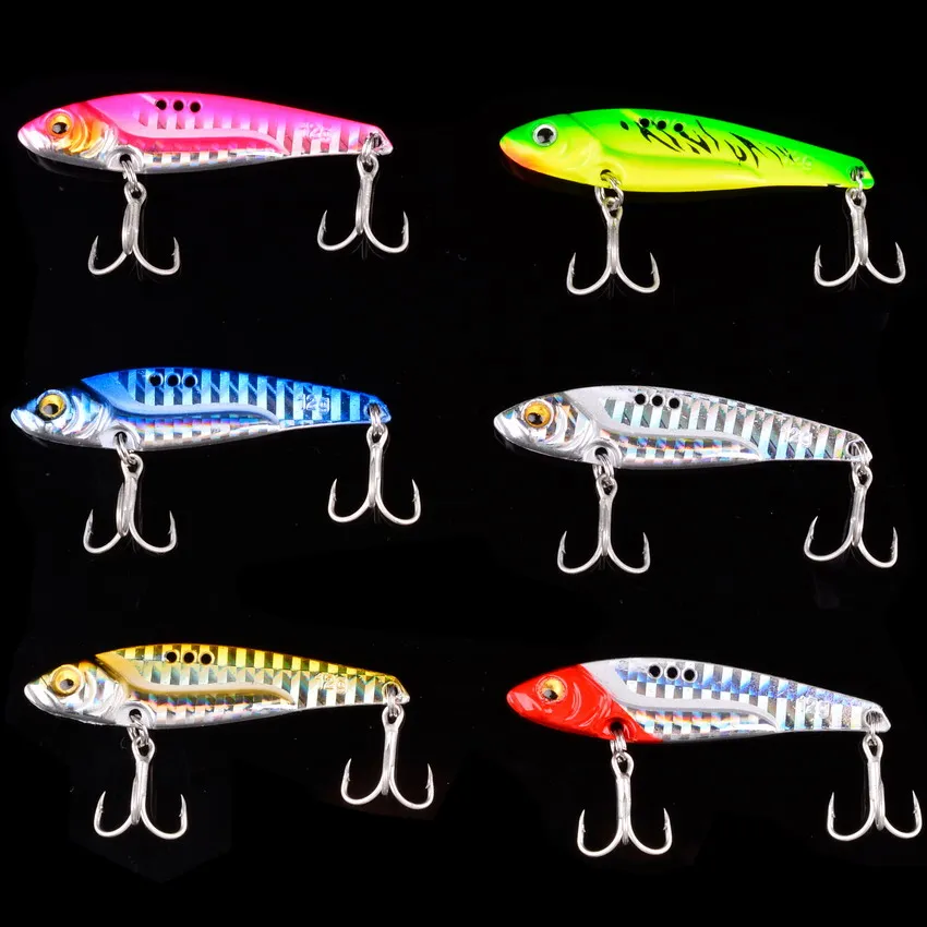 12Pcs/lot 3D Eyes Metal Vib Blade Lure 7/10/12G Sinking Vibration Baits Artificial Vibe for Bass Pike Perch Sinking Fishing Jig images - 6