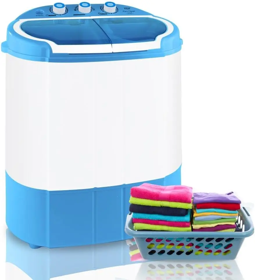 

Version Portable Washer & Spin Dryer, Mini Washing Machine, Twin Tubs, Spin Cycle w/ Hose, 11lbs. Capacity, 110V - Ideal Fo