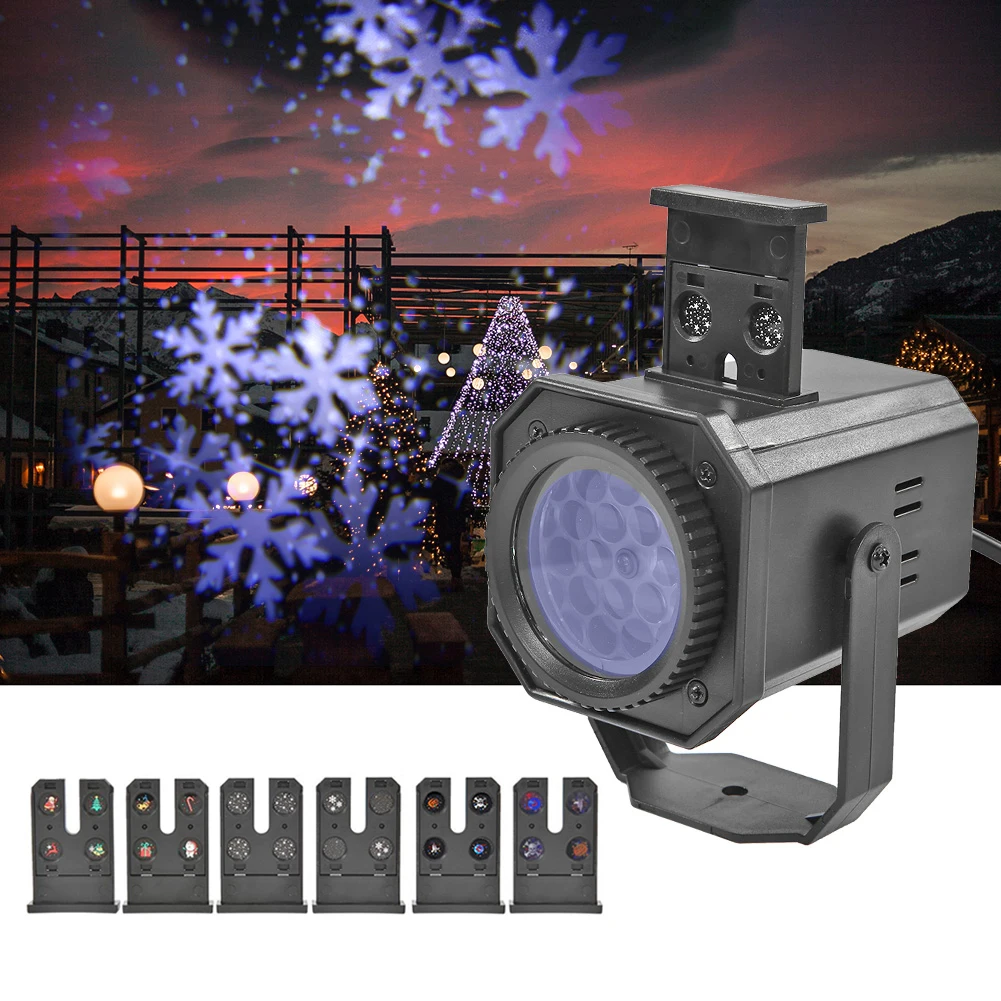 

LED Projector Light IP65 Waterproof Stage Lighting Snowflake DJ Disco Party Light Christmas Pattern Atmosphere Garden Lawn Decor