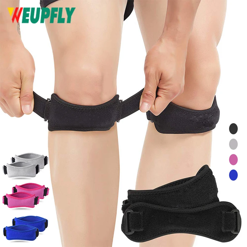 

1 Pair Patella Knee Strap, Pain Relief Patellar Tendon Support, Adjustable Brace Band for Basketball, Tendonitis, Arthritis