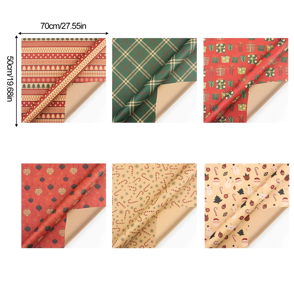 

6 шт., крафт-бумага для упаковки, 50 Х70 см