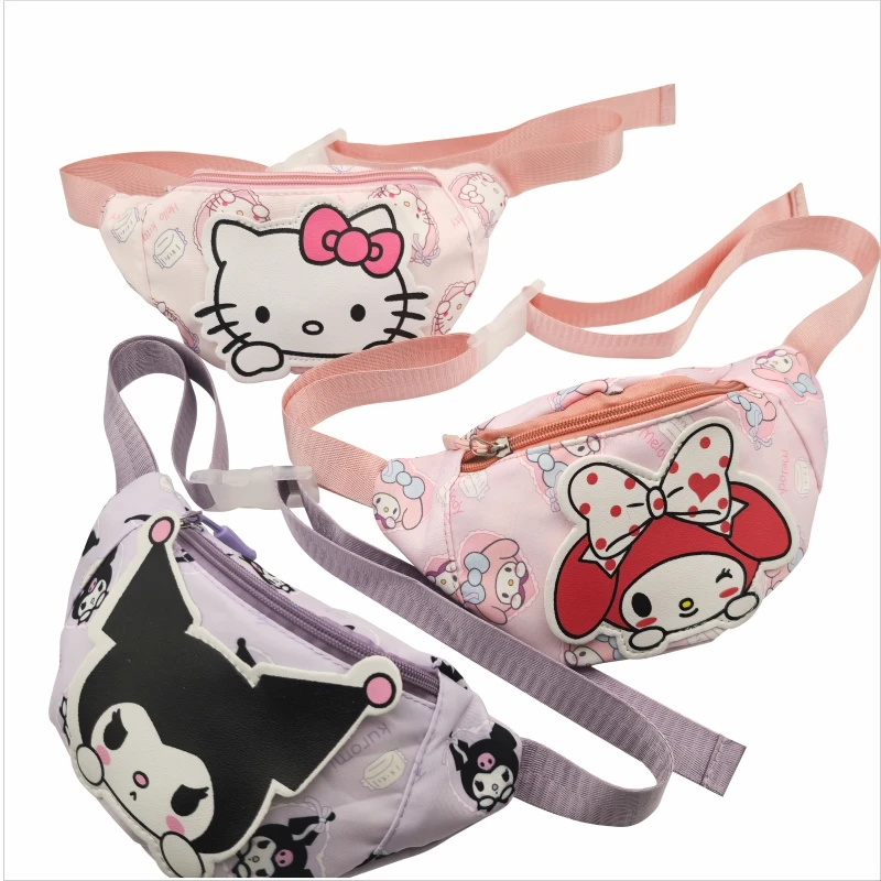 MINISO Hello Kitty Kuromi мультяшная нейлоновая поясная сумка унисекс модная дорожная в