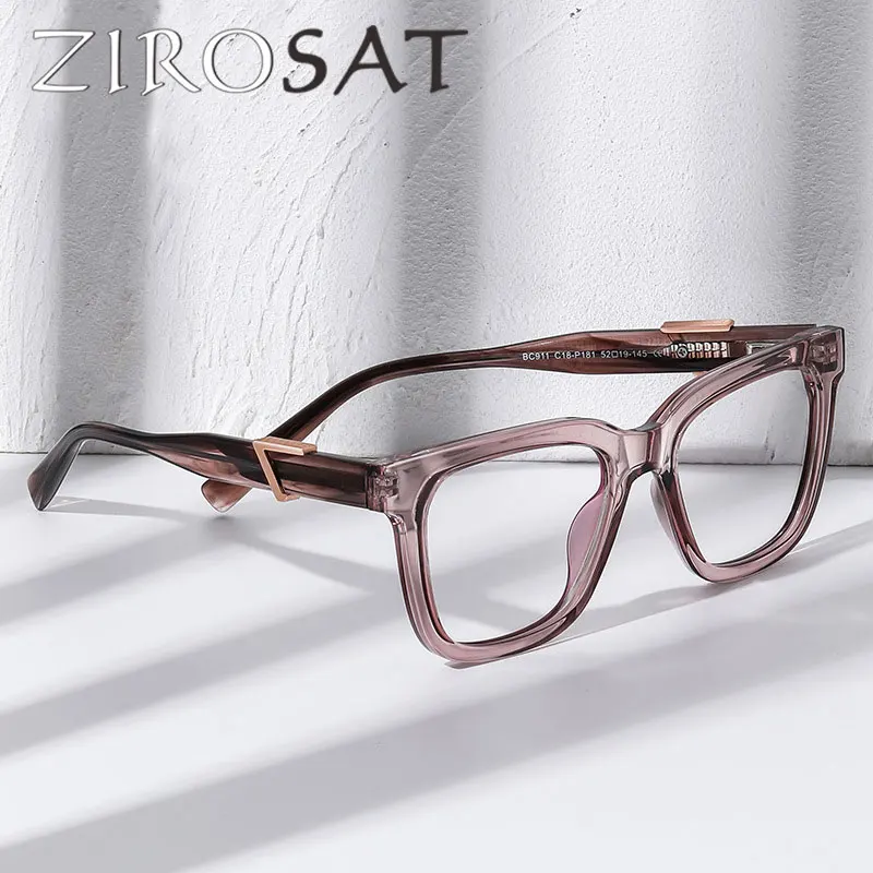 Очки ZIROSAT BC911 ультралегкие квадратные оптические ретро-очки для близорукости TR90 с