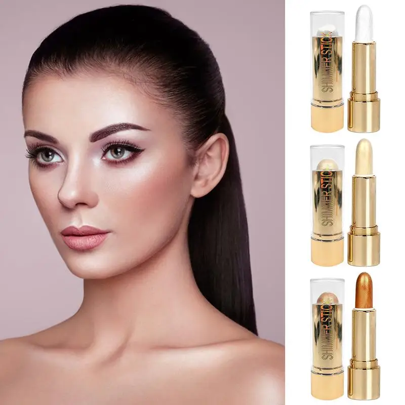 

Bronzer Blendable Creamy Face Contour Stick Waterproof Long-Lasting Smooth Highlighter Luminizer Cheek glitter Girl Makeup