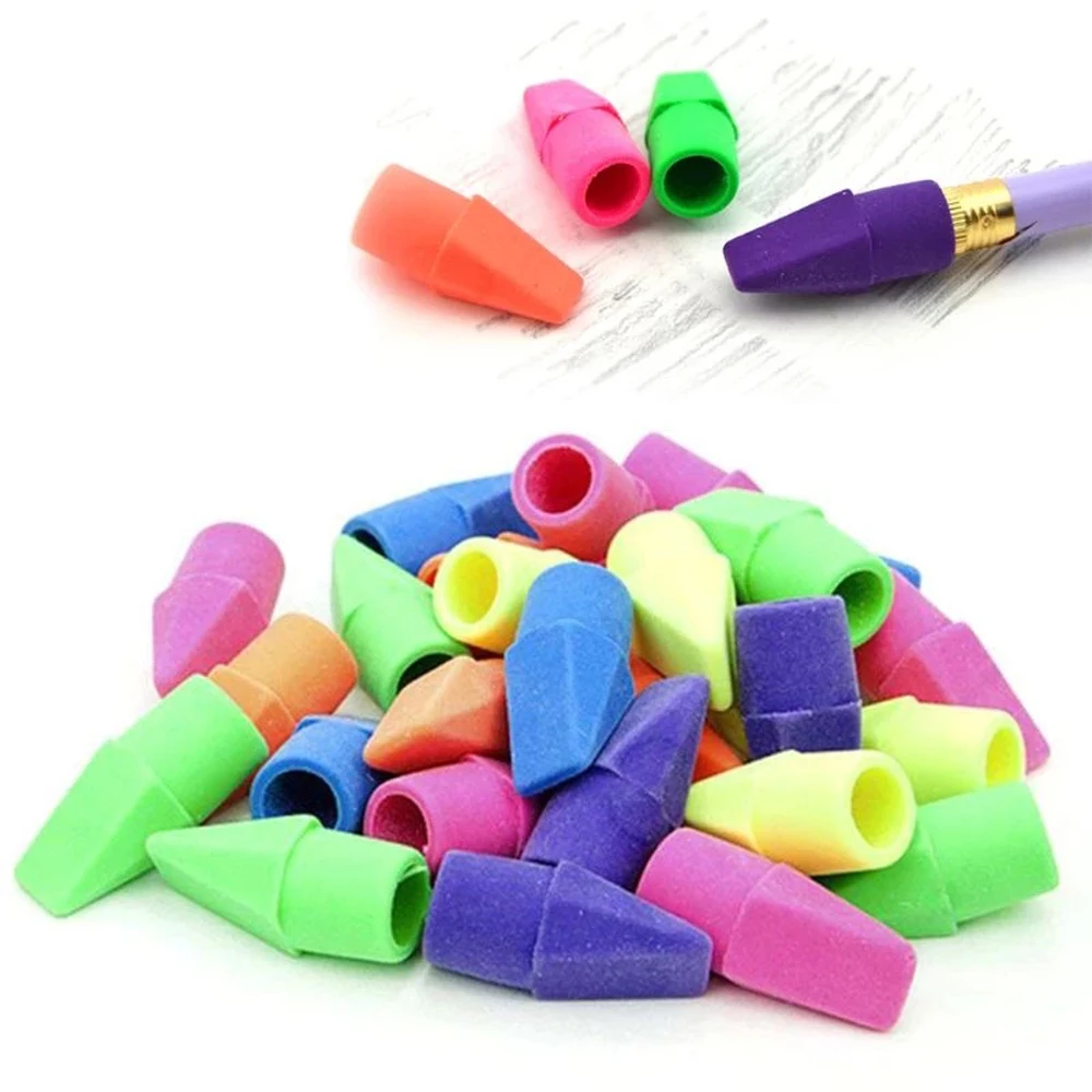 

Classroom School Supplies Student Assorted Colors Painting Pencil Top Erasers Eraser Caps Pencil Erasers Pencil Eraser Toppers