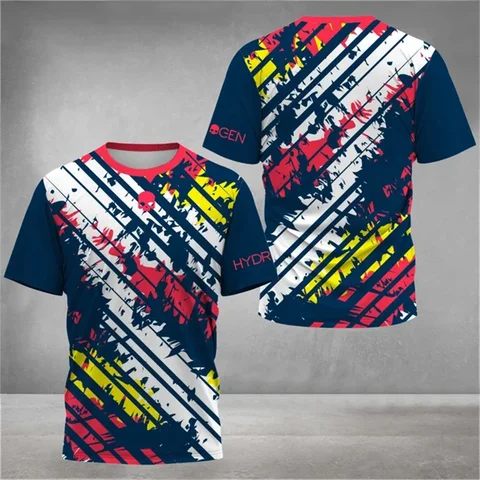 Забавная футболка с круглым вырезом с 3D принтом черепа, мужская модная футболка с градиентом Tie Dye Harajuku, спортивная футболка для активного отдыха, тенниса, с коротким рукавом, свободная футболка