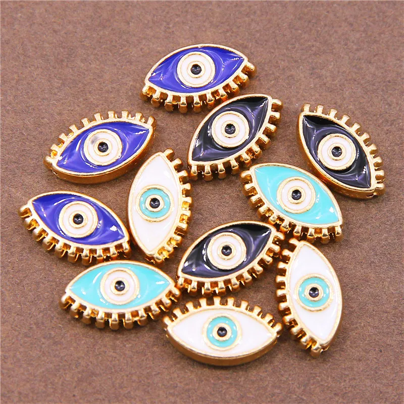 Новые 10 шт. 6 мм овальные бусины от сглаза металлические из цинкового сплава для