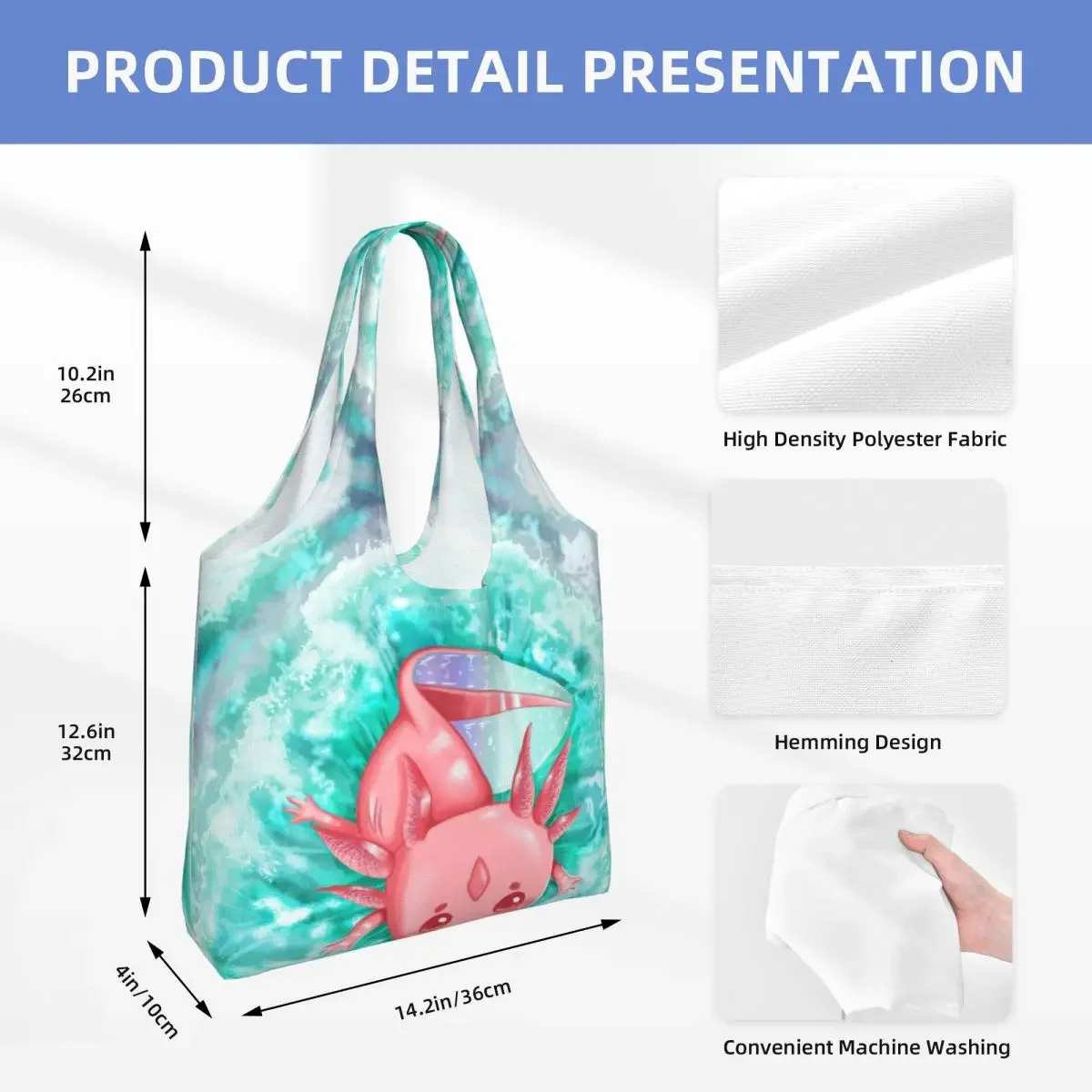 Детская сумка для покупок Axoltl холщовая сумка-шопер с принтом большая