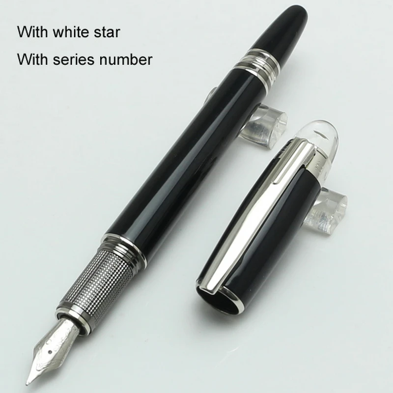 

Роскошная Черная каучуковая шариковая ручка MB, для офиса, школы, походов со звездами и серийным номером в подарок