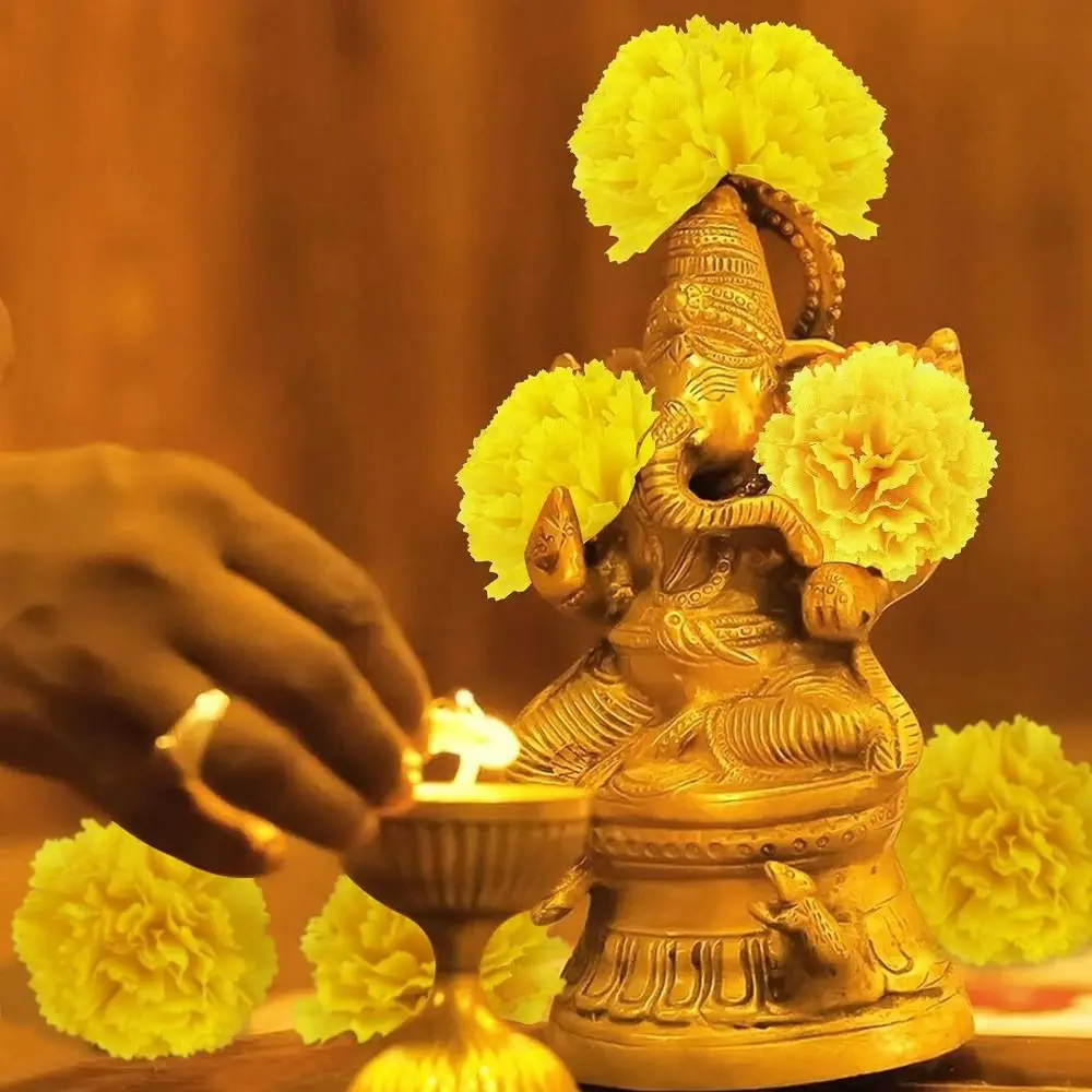 Большие головки цветов бархатцев шелковые дивали искусственный цветок