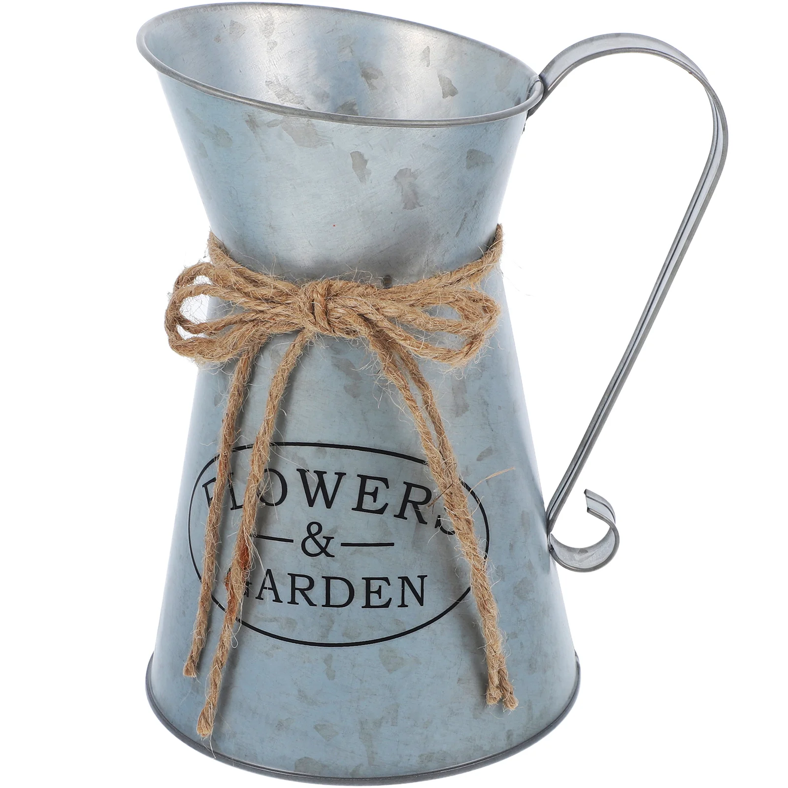 

Flowerpot Dried Bucket Handle Retro Floral Arrangement Vase Bouquets Metal Pitcher