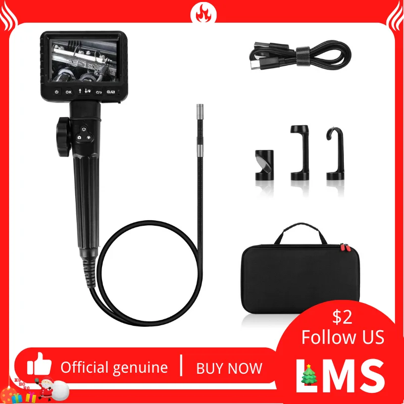 

Steering Industrial Endoscope 3m 5m 1080P 6mm 8.5mm Two-Way Articulating Borescope with 4.3 " Screen for Car Sewer Inspection