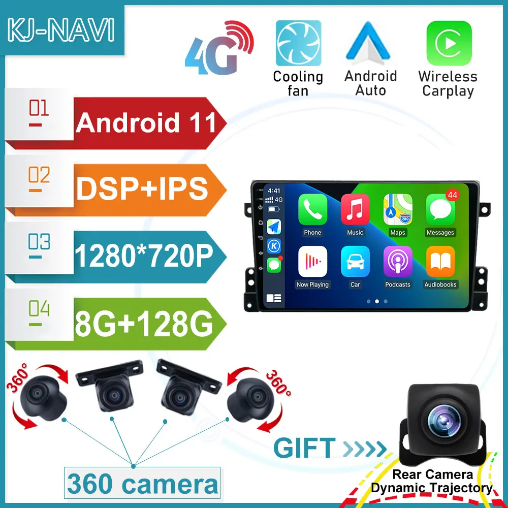 

For Suzuki Grand Vitara 3 2005 - 2015 Octa-Core DSP Android 12.0 System Car Player Video Radio Multimedia GPS Navigation 4G Lte
