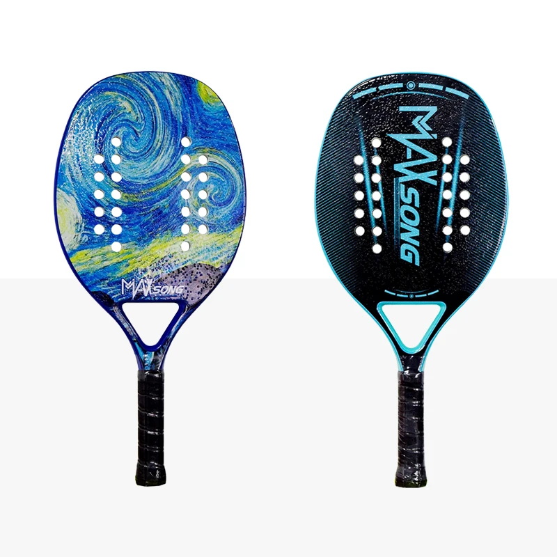 

Adult Professional Beach Tennis Rackets Carbon Fiber Soft EVA Outdoor Sports Bats with Bag Logo Customization New Arrival Paddle