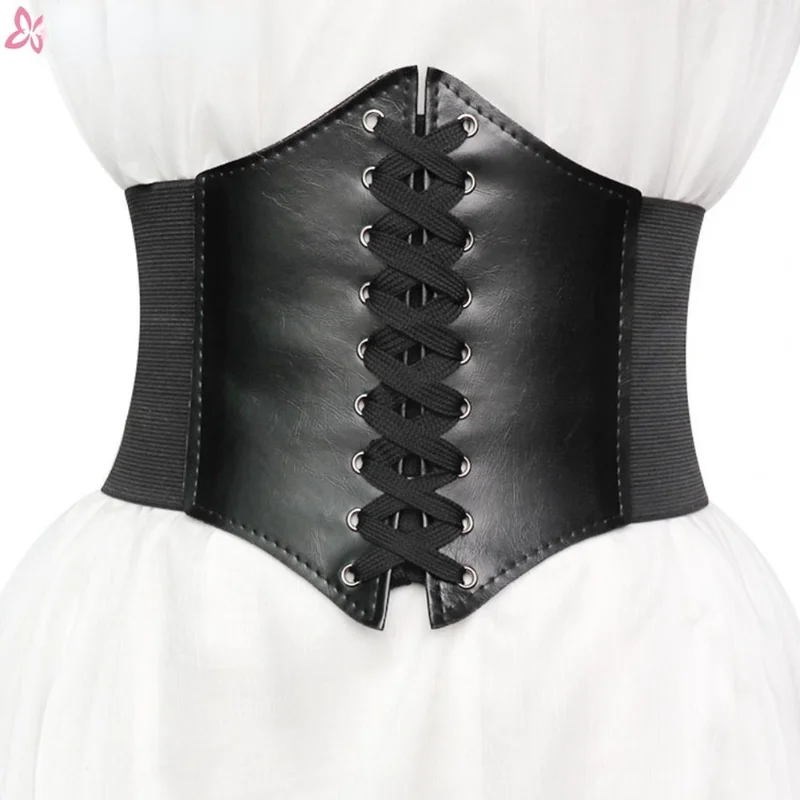 

Fashion Corset Wide Belts Faux Leather Slimming Body Shaping Girdle Belt for Women Elastic Tight High Waist for Daily Wear