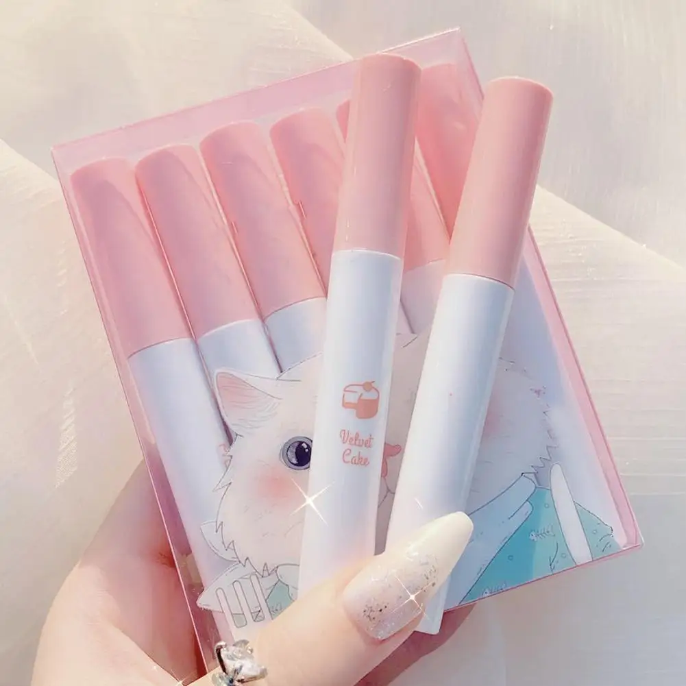 

New 6pcs Lipstick Lip Glaze Set Long Lasting Moisturizing Makeup Waterproof Velvet Lip Cosmetics Non-stick Gloss Cup Lip Ma I9k5