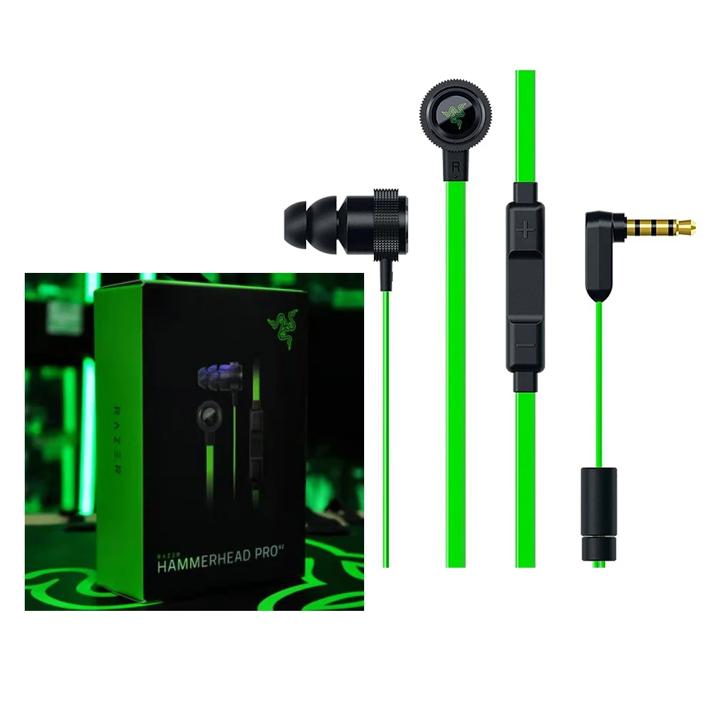 

Wired earphones For Razer Hammerhead Pro V2 In-Ear earphone With Mic Headset Gaming Headset high quanlity wired headphones