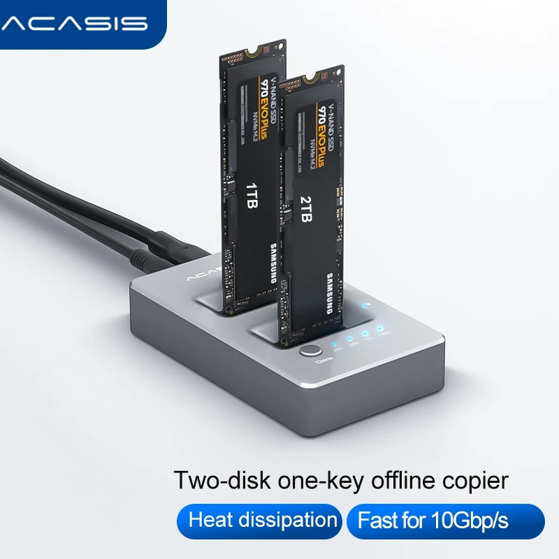 

Acasis M.2 NVMe USB 3,1 gen2pec Dual Bay Внешний Жесткий драйвер док-станция Клон 10 Гбит/с Внешний PCIE ридер для ноутбука/ПК